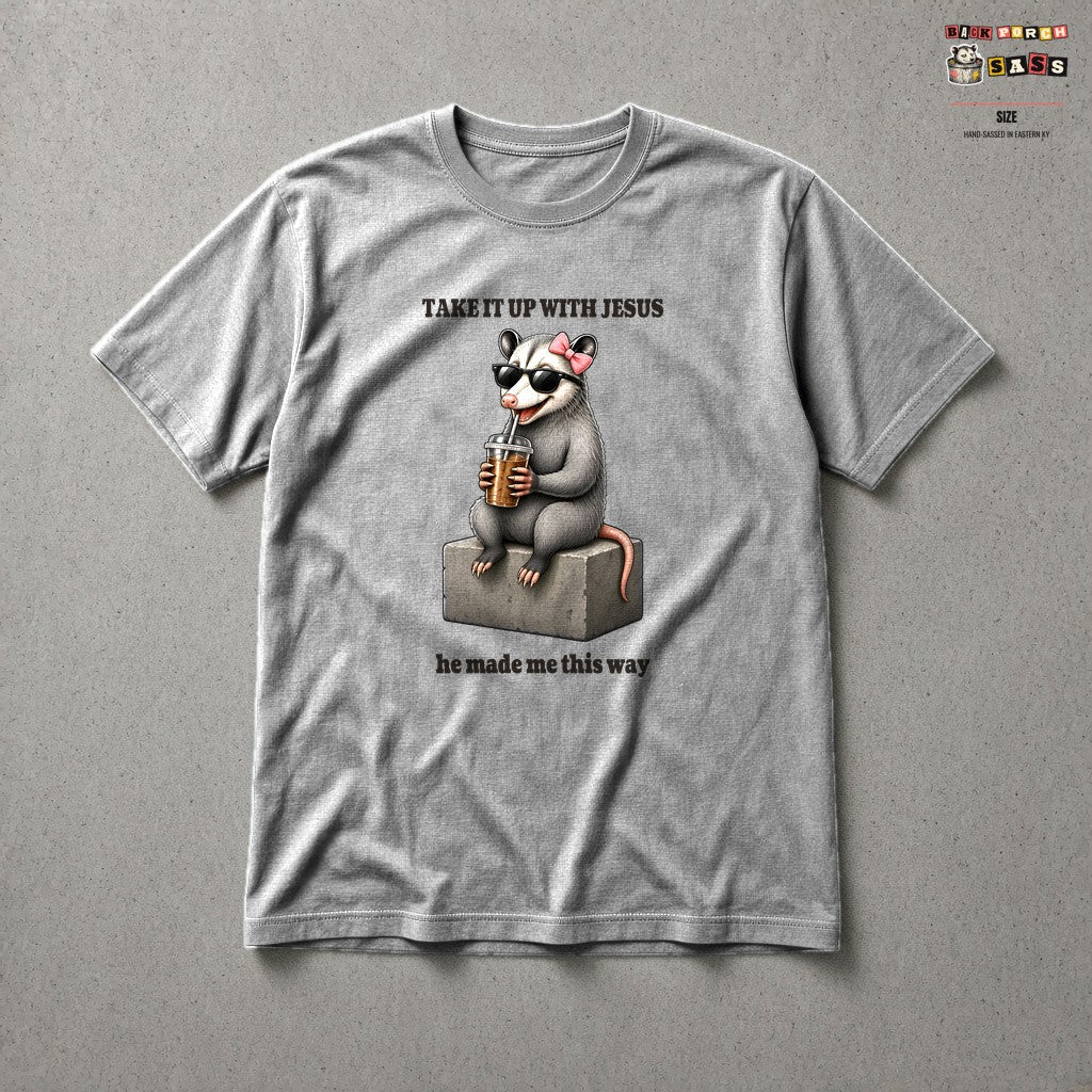 Take It Up With Jesus - Carla Tee in Sport Grey – Back Porch Sass by The Hillbillies