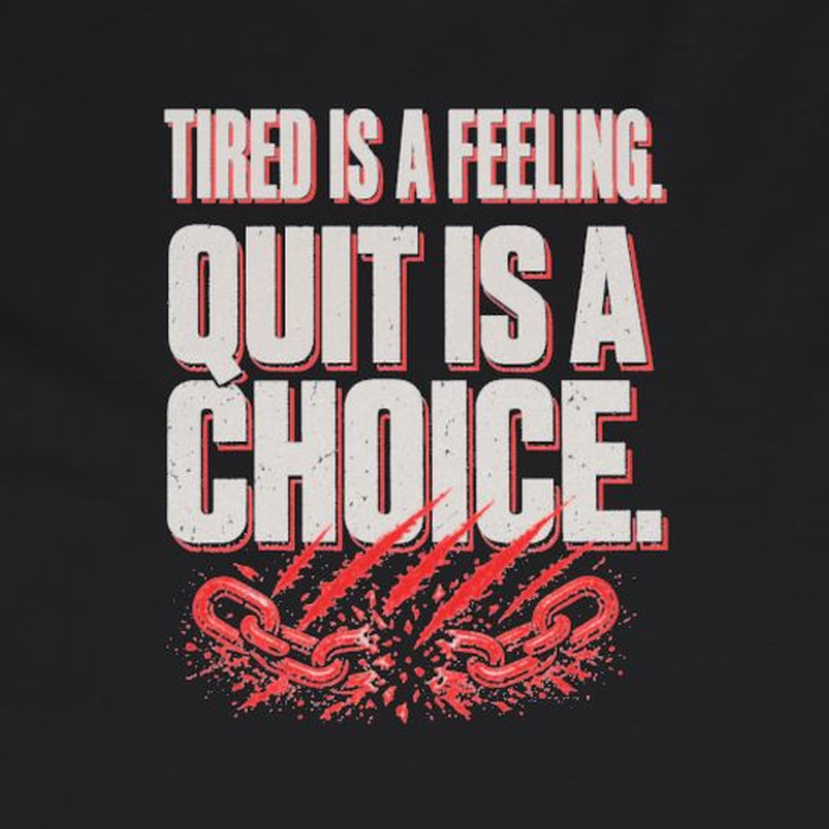 Tired Is a Feeling Long Sleeve Tee – Stay Positive – Black – back print close-up